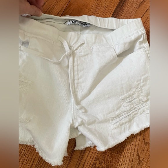 EUC YMI Dream Shorts in White. Size Small. Drawstring & Distressed. - Picture 8 of 16